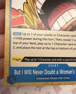 But I Will Never Doubt a Woman's Tears! OP06-057 C One Piece Card Game 🪭 - Image 3