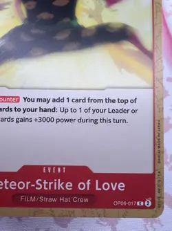 ✨1c Start✨ Meteor-Strike Of Love OP06-017 C One Piece Trading Card Game 🪭 - Image 2