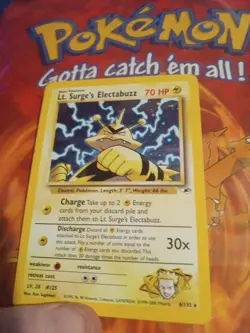 Pokemon TCG Lt. Surge's Electabuzz Gym Heroes 6/132 Holo Unlimited Rare Card - Image 2