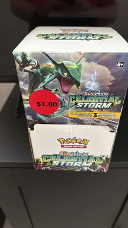 Pokemon Sun And Moon Celestial Storm 96 Count 3-Card Packs In Gravity Feed Box - Image 1