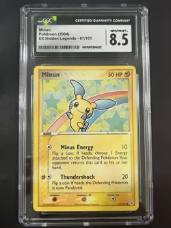 Pokemon Minun Card EX Hidden Legends 67/101 CGC 8.5 Graded - Image 1