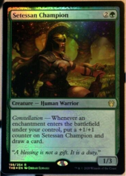 mtg magic setessan champion FOIL ENGLISH championne setessienne theros 2 availab - Image 1