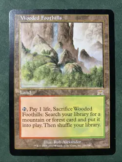 1x Wooded Foothills - Onslaught #330 - Mtg - Very light play - Image 1