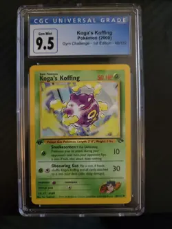 CGC 9.5 Koga's Koffing Gym Challenge 1st Edition 48/132 Pokemon Card yummy cards - Image 1