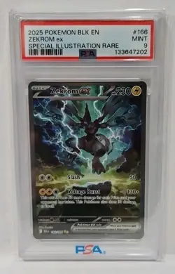 2025 Pokemon Zekrom EX BLK EN-Black Bolt Special Illustration Rare SIR 166 PSA 9 - Image 1