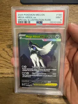 2025 POKEMON MEGA EVOLUTION SPECIAL ILLUSTRATION RARE MEGA ABSOL EX #180 PSA 9 - Image 1