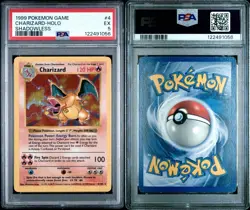 1999 WOTC Pokemon Game #4 Base Set Shadowless Charizard PSA 5 EX - Image 3