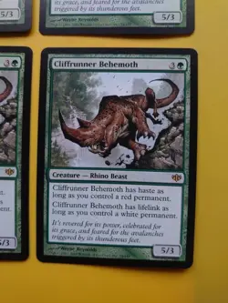 Cliffrunner Behemoth playset 4 Magic the Gathering Card.Rare Rhine Beast Conflux - Image 2