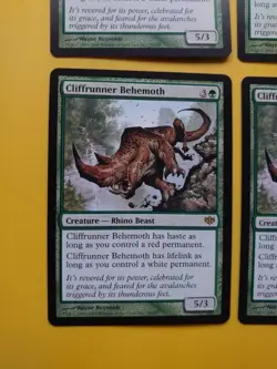 Cliffrunner Behemoth playset 4 Magic the Gathering Card.Rare Rhine Beast Conflux - Image 3