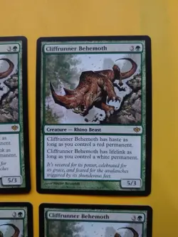 Cliffrunner Behemoth playset 4 Magic the Gathering Card.Rare Rhine Beast Conflux - Image 5