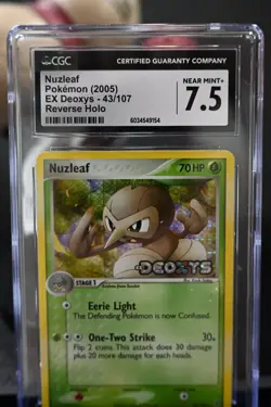 Nuzleaf Reverse Holo POKEMON CARD43/107 CGC 7.5 - Image 1
