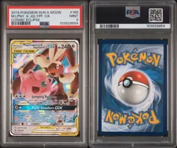 PSA 9 Mega Lopunny & Jigglypuff 165 GX Cosmic Eclipse Card 2019 Pokemon TCG Mint - Image 3