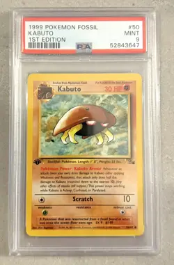 PSA 9 - 1st Edition Kabuto - 50/62 Fossil Set - Pokemon Card - Image 1