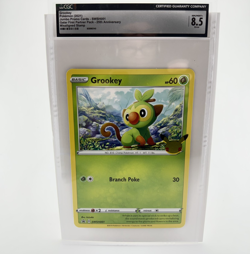 2021 Pokemon Card Grookey Swsh001 JUMBO 25th Anniversary TCG PROMO CGC 8.5 MINT - Image 1