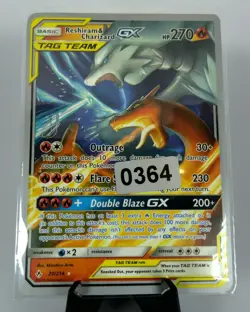 2019 POKEMON WORLD CHAMPIONSHIPS #20/214 RESHIRAM & CHARIZARD TAG TEAM GX - Image 1