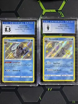 2021 Pokemon Shining Fates Dracovish Cgc 8.5 And Arctovish Cgc 9 - Image 1