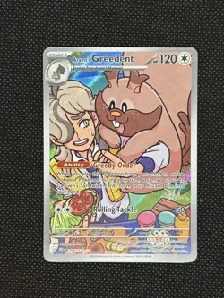 Pokemon TCG ARVEN’S GREEDENT 205/182 SV Destined Rivals Illustration Rare - Image 1