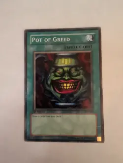 Yu-Gi-Oh! TCG Pot of Greed Yugi Evolution Sye-040 1st Edition Common Crease - Image 1