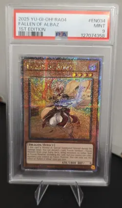 Yugioh - Fallen Of Albaz Quarter Century Secret Rare- RA04-EN034 - MINT PSA 9 - Image 1