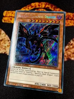 YUGIOH • RED EYES DARKNESS DRAGON • SECRET RARE • SGX3-ENB01 • 1st EDITION • NM - Image 3