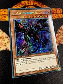 YUGIOH • RED EYES DARKNESS DRAGON • SECRET RARE • SGX3-ENB01 • 1st EDITION • NM - Image 4