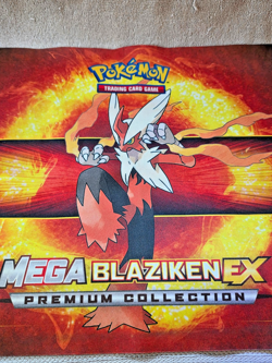 Pokemon Mega Blaziken EX Premiun Collection Playmat Card Play Mat Rubber Back! - Image 2