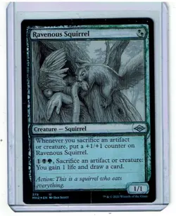 Ravenous Squirrel - Sketch Art - Foil - Modern Horizons 2 - Magic the Gathering - Image 1