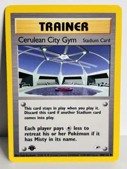 Pokemon Card - Gym Heroes 108/132 Cerulean City Gym 1st Edition Thick Stamp - Image 1