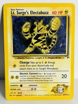 Lt. Surge's Electabuzz 27/132 - Gym Heroes - Rare Pokemon Card - Image 1