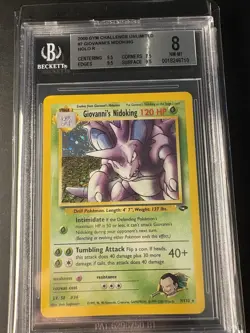 2000 Pokemon Gym Challenge Unlimited Giovanni's Nidoking 7/132 Holo BGS 8 NM-MT - Image 4