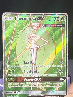 Pokemon Card Pheromosa GX 140/156 Ultra Prism Sun & Moon Full Art Rare Played - Image 2