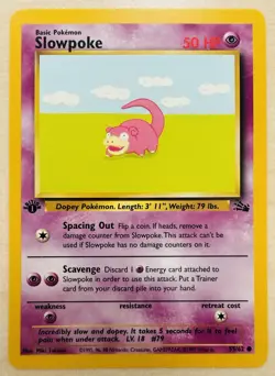 Slowpoke 55/62 (1st Edition) - Vintage 1999 Wotc Fossil Set - Pokemon Card [NM] - Image 1