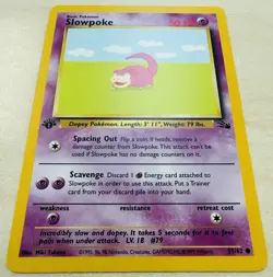 Slowpoke 55/62 (1st Edition) - Vintage 1999 Wotc Fossil Set - Pokemon Card [NM] - Image 2