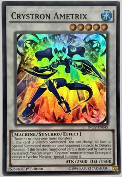 INOV-EN045 Crystron Ametrix - Super Rare 1st Edition Near Mint YuGiOh Card - Image 1