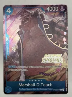 One Piece Marshall D Teach Offline 2023 Regional Finalist Card English Stamped - Image 1