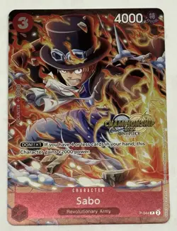 One Piece CS Cards (2x) Sabo + Sengoku English Championship Foil Stamped - Image 4