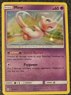The Pokemon TCG Mew Holo Unbroken Bonds 76/214 2019 Holo Card - Image 1
