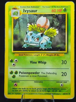 Ivysaur (30) Base Set, Uncommon Pokemon Card HP - Image 1