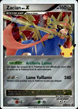 Carte Pokemon ZACIAN Niv X SWSH135 PROMO Celebrations 25ans FR NEUF - Image 1