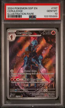 Pokemon 2024 SSP En-Surging Sparks Illustration Rare #197 Ceruledge PSA 10 - Image 1