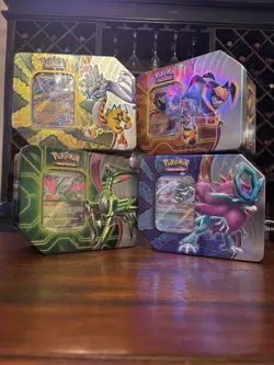 Pokemon TCG Paradox Destinies Tins Set Of 4 : Each Contains 5 Packs With 1 Promo - Image 1