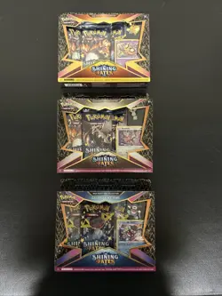 Pokemon TCG: Shining Fates Mad Party Pin Collections Box X3 New Factory Sealed 820650808685 - Image 1