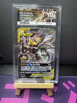 Pokemon Pikachu & Zekrom GX TCG Sun Moon Team Up SM168 Holo Promo ACE 10 - Image 1