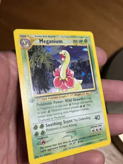 2000 Pokemon TCG Meganium 11/111 1st Edition Neo Genesis Holo Rare w/Swirl NM - Image 4