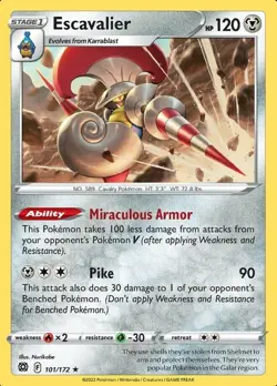 Escavalier 101/172 Brilliant Stars Rare Near Mint Pokemon DNA GAMES - Image 1
