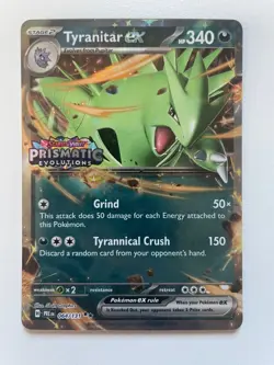 Pokemon TCG: 2025 Prismatic Evolutions SET STAMPED Tyranitar EX (064/131) - Image 1