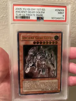 Yugioh! Ancient Gear Golem TLM-EN006 Ultimate Rare 1st Edition PSA 9 Mint - Image 1