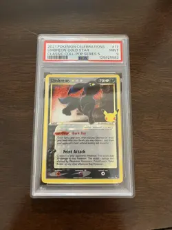 PSA 9 MINT Umbreon Gold Star 17/17 Celebrations Holo Pokemon Card - Image 1