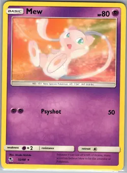 Mew 32/68 Rare - Pokemon TCG Hidden Fates - Regular (NM) - Image 1