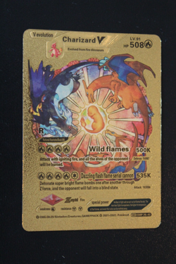 Pokemon Charizard V Evolution 508PS Gold Foil Fan Art Karte SMP 26-43 - Image 1